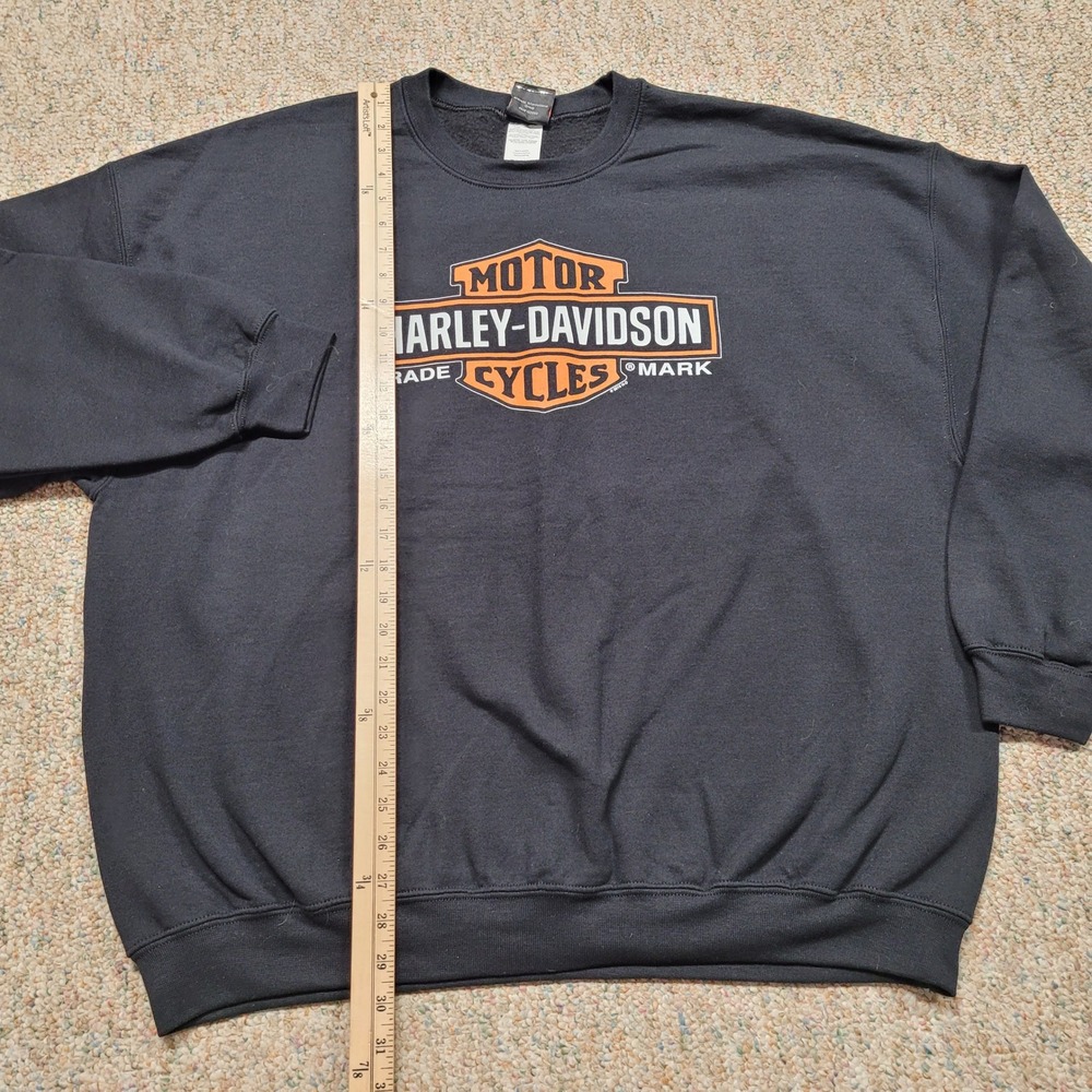 Harley Davidson Sweatshirt Mens 2XL Black Logo Crewneck Pullover Wisconsin Biker - Picture 8 of 10